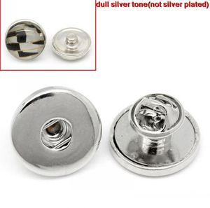 Whole New Brooches Silver Tone Fit Snaps Fashion Buttons 19mm Dia18pcslot jewelry makingDIY1023842