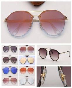 mens sunglasses blaze double bridge round new style women sun glasses shades with leather case and retail package4286004