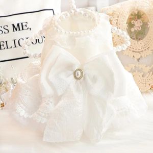 Dog Apparel Pet Clothing White Wedding Dress For Dogs Clothes Cat Small Princess Skirt Thin Summer Fashion Girl Yorkshire Accessories