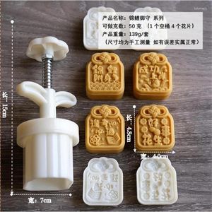 Baking Tools Mid-Autumn Festival Mooncake Makers Lucky Charm Pattern Moon Cake Mold Cookie Stamps Hand Press Dessert Drop