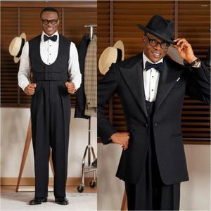 Men's Suits Modern Suit 3 Pieces Spacial Vest Design Peaked Lapel Work Wear Loose Wedding Groom Formal Tuxedo Tailored Costume Homme