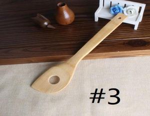 Bamboo Spoon Spatula 6 Estilos portáteis de utensílios de madeira portátil Turners de cozinha com fenda de mistura Eea139541195821