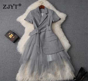 Stilista estate dres vestiti eleganti ol blazer blazer blazer patchwork abito da ufficio party y2001025505643