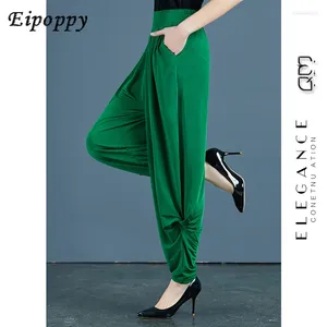 Women's Pants Bloomers Summer Trousers Loose Slimming Green Harem Versatile Wide Leg