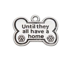 Ganzes Legierungshund -Knochen -Form -Zauber, bis sie alle einen Home Dog Paw Print Charms 2025 mm 50pcs AAC9745154361 haben