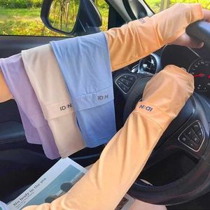 Sleevelet Arm Sleeves Summer Ice Silk Long sleeved Sun Protection Cover for Mens Cuff New Cool Gloves UV Bicycle Fingerless Q2404301