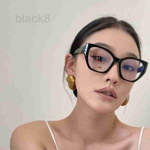 Fashion Sunglasses Frames Designer New Trendy Eyeglass Frame Women's Luxury Sense Big Face Slimming Instagram Black Frame Glasses QESE