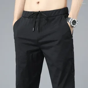 Men's Pants Mens Brand Summer Ultra-thin Ice Silk Stretch Casual Male Commercial Affairs Thin Slim Comfortable And Breathable Trousers