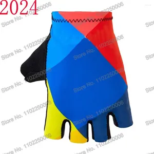 Cykelhandskar USA Team 2024 Män cykelgel Summer Half Finger Glove Fingerless Mtb Mountain Road Bike Jersey Women Motorcykel