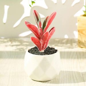 Decorative Flowers Artificial Bonsai Beautiful Nice-looking Realistic Multilayer Succulent Plant Simulation Potted For Home