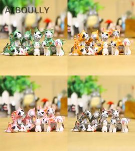 9pcs Kawaii Cheese Cats Kitty Statua Miniatury żywiczne Kotek Kot Figurki mini figurki ogrodowe Dekoracja dla domu dla dzieci