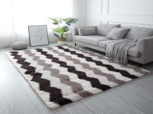 Duże dywaniki do nowoczesnego salonu dywan Long Hair w sypialni futrzany dekoracja nordycka puszysta podłogę matowy Mats9148777