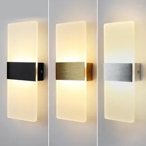 Lampa ścienna nowoczesna mini acrylowa 85-265V prosta sypialnia sconce salon nocna schodowa schodowa wystrój domu