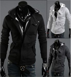 New Fashion Men039s Casual Hooded Cardigan Jacket Man abbigliamento da abbigliamento da esterno 212 Nero Grigio grigio scuro Light Grey3929200