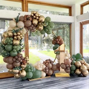 Украшение вечеринки 95pcs Jungle Hunt Olive Green Balloon Garland Arch Set, украшенный для свадебных дней рождения и душевых вечеринок