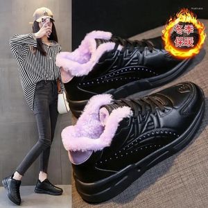 Sapatos casuais Personalidade de inverno Moda Botas de neve feminina Feia de peles integrado quente e confortável