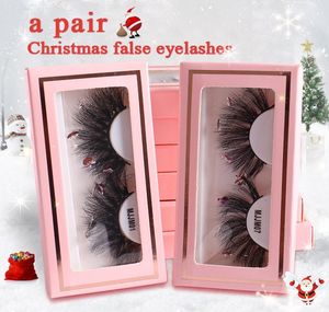 Christmas Eyelashes Extension Fluffy Sequins Thick Strip Lashes Dramatic 3D Effect For Cosplay Party Stage8962063