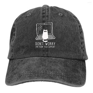 Bollmössor från Tech Support White Baseball Peaked Cap Linux Operativsystem Sun Shade Cowboy Hats For Men Trucker Dad Hat