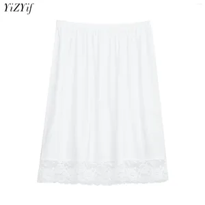 Women's Sleepwear Fashion Lace Underskirt Womens Smooth Skirt Petticoat Under Dress Long Safety 55cm
