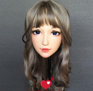 Вечеринка маски Ching02female сладкая девочка смола наполовину голова Kigurumi Bjd Маска косплей японское аниме роль лолита Crossdress Doll4559611