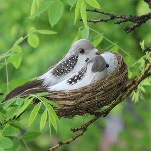 Gartendekorationen handgefertigtes künstliches Vogel Nest Faux Eggs für Garten Frühling Thanksgiving