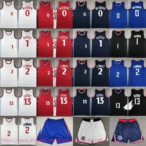 Custom xs-6xl kawhi 2 leonard jersey 2024-25 novo basquete Paul 13 George James Westbrook Harden Jerseys shorts costurados camisas esportivas respiráveis ​​azuis vermelhas