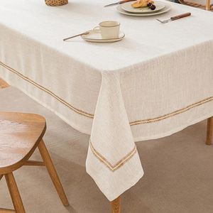 Table Cloth Cotton Linen Rectangular Tablecloth Dustproof Lace Desk Mats Wedding Living Room Decorative Dining Cover Simple Modern