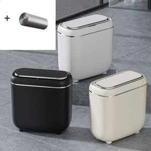 Inteligentny czujnik może elektroniczne automatyczne gospodarstwa domowe w łazience toaleta wodoodporna wąska wąska magazyn do przechowywania Smart Home Trash Bin 240429