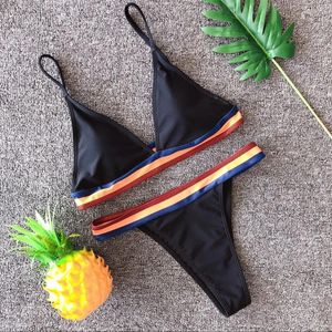 Mulheres de banho feminina Splicing Bikini Mulheres Sexy Mulheres Sexy Micro Praia Triângulo Bikinis Sets de Bathing Suit de Tanga Mujer