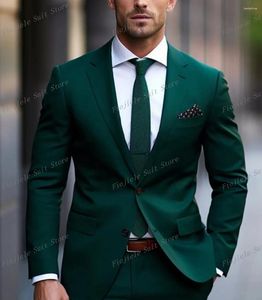 Abiti da uomo uomo smokingos verde affari d'affari sposo da sposo da balia da sposa formale a 2 pezzi set giacca e pantaloni