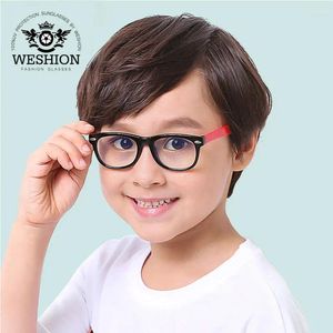 Óculos de sol Quadrões de meninos meninas meninas Óculos 1-3 anos Anti-Blue Ray Computador Silicone Soft Retro rebite óculos Frame GLARE UV400