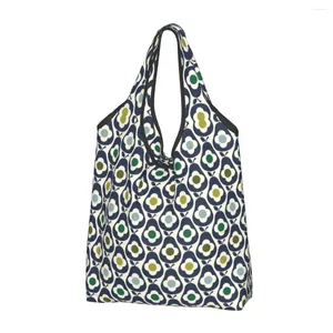 Storage Bags Reusable Orla Kiely Flower Shopping Bag Women Tote Portable Grocery Shopper