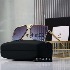 Designerin Mayba Gläser Zyklus Luxus Polarize Sport Sonnenbrille für Frauen Herren Neue Modebaseball Blau Golden Legierung Square Lady Run Sun Bills Brille