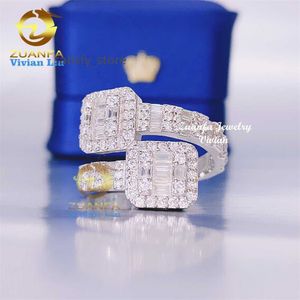 Hip hop diamond fine jewelry 925 sterling silver moissanite or cz zircon iced out rings