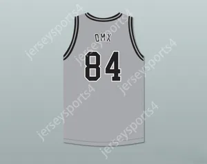 Пользовательская мужская молодежь/дети DMX 84 Rough Ryders Grey Basketball Jersey 2 Top Stitched S-6xl