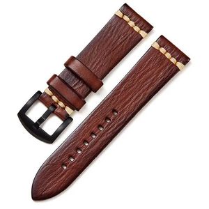 Watch Bands Vegetable Tanned Leather bands with Stainless Steel Buckle Replace Accessories Retro Straps 18mm 20mm 22mm 24mm H240504