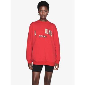 أعلى جودة AB Bing Women’s Sweatshirt رسالة مطرزة على هوديز أزياء الصوف القطن الفضفاضة Pullover 243M