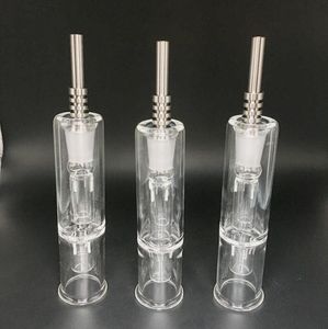 Collectors Kit med Titanium Nail 10mm 14mm Collector Grade 2 Honey Straw Concentrate Honey Dab Straw Mini Glass Bong 6284161