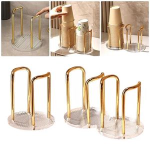 Kitchen Storage 1Pcs Home Organizer Disposable Paper Cup Holder Rack Shelf Acrylic Mug Display Stand Luxury With Longer Stick