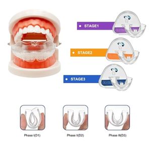 Three Stages Teeth Retainer Tooth Invisible Straightenin Orthodontic Set Silicone Dental Appliance Mouth Guard Braces Tooth Tray