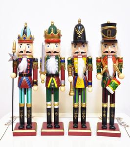 4 ccsset 30 cm Holz Nussknacker Puppensoldat Vintage Handcraft Puppet Dekorative Ornamente Home Dekoration Weihnachtsgeschenke4376559