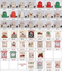 22 Styles DHL Christmas Gift Bag Pure Cotton Canvas Drawstring Sack Påsar med Xmas Santa Design FY4909 B09272787291