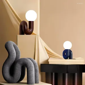 Golvlampor nordisk n-typ harts skrivbordslampa vardagsrum sovrum korridor restaurang hem dekoration ledd dekorativ belysning
