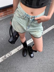 Frauen Shorts Blue Mini Denim Baggy übergroß