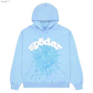 Mens Hoodies Sweatshirts New Sky Blue Hoodie Men Women Hip Hop Young Thug Spider World Wide 555555 Print Pullover Hoody Light