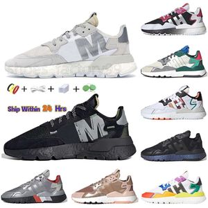 2022 Moda Nite Jogger Runnng Spor Ayakkabıları Erkek Kadınlar için NMD Gurur Çekirdeği Ekle Black II II Kolej Yeşil Gümüş Metalik Pembe Mavi 3M BEYAZ TENİS TREADERS SEA