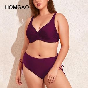 Женские купальники Homgao Высокая талиня купальник для женщин 2024 Push Up Bikini Sexy Beeck Waer Plus Size Bathing Suits Tankini