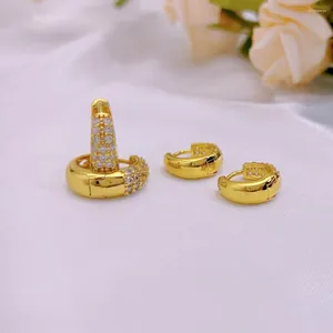 Brincos de argola Chic mini gotas aquático para mulheres Pavorias de zircônia completa Copper Gold Declaração Prazada de jóias de ouvido