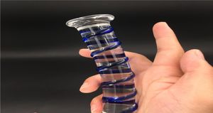 Blaue Venen Crystal Pyrex Glass Dildo Penis Anal Butt Plug für Erwachsene Sexspielzeug Erwachsene Masturbationsprodukte für Frauen MEN6867340