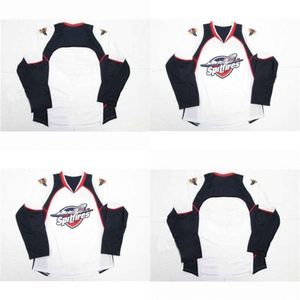 Kob Windsor Spitfire Jersey Jersey Jersey Mens Womens Youth 100％刺繍cusotm Any Number White Hockey Jersey